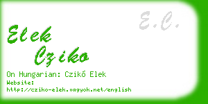 elek cziko business card